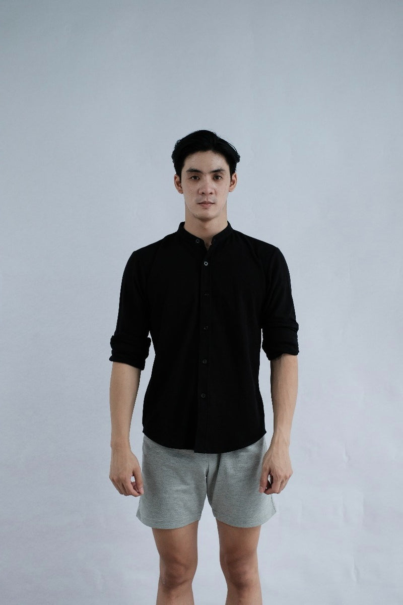 Flawless Fit Collarless Shirt Black